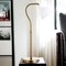 Homeroots 25" Brass Metal Arched Table Lamp With White Dome Shade 524418 - alternate 3