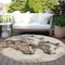 Homeroots 8' Beige And Gray Round Horse Washable Indoor Outdoor Area Rug 618669 - alternate 2