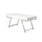 Homeroots 63" White and Silver Writing Desk With Three Drawers 482420 - alternate 1