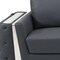 Homeroots 90" Gray Italian Leather Sofa With Silver Legs 491052 - alternate 4