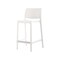 Homeroots Set of Four 26" White Faux Rattan Heavy Duty Plastic Low Back Outdoor Counter Height Bar Chairs 565352 - alternate 1