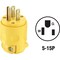 Leviton 15A 125V 3-Wire 2-Pole Residential Grade Cord Plug Yellow 000-515PV - alternate 3