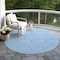 Homeroots 8' Sky Blue And Black Round Geometric Washable Indoor Outdoor Area Rug 596766 - alternate 4