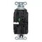 Hubbell Wiring Device-Kellems Straight Blade Receptacle, 5-15R, 15 A, 125V AC, 2 Pole, 3 Wire, Surface Mount, Grounded HBL2172STBK - alternate 3