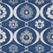 Homeroots 9' X 12' Navy Blue And Ivory Medallion Washable Indoor Outdoor Area Rug 589630 - alternate 3
