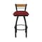 Holland Bar Stool Co Revelle 30in Swivel Bar Stool with Black Wrinkle Finish, Medium Back and Graph Ruby Seat 881 - alternate 4