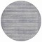 Homeroots 8' Gray And Silver Round Striped Washable Indoor Outdoor Area Rug 631499 - alternate 3