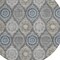 Homeroots 8' Gray Ivory And Navy Blue Round Floral Medallion Washable Indoor Outdoor Area Rug 614589 - alternate 3
