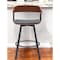 Homeroots 27" Gray and Black Faux Leather with Metal Swivel Counter Height Bar Chair 534451 - alternate 1