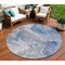 Homeroots 8' Blue And Ivory Round Abstract Washable Indoor Outdoor Area Rug 617622 - alternate 1