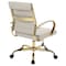 Leisuremod Benmar Leather Office Chair with Gold Frame, Tan BOG19TL - alternate 3