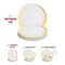 Smarty Had A Party 7.5" White with Gold Moonlight Round Disposable Plastic Appetizer/Salad Plates (120 Plates), 120PK 967WHG-CASE - alternate 5
