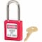 Master Lock Lockout Padlock, Keyed Different, Thermoplastic, Standard Body, Steel, Red 410RED - alternate 1