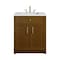 James Martin Vanities Bellshire 30" Single Vanity, Honey Oak w/ 3 CM White Zeus Silestone Top 660-V30-HNO-3WZ - alternate 1