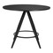 Homeroots 37" Black Wood and Steel Round Top Dining Table 557693 - alternate 2