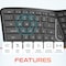 Delton Ergonomic 2.4GHz Wireless Curved Keyboard with Cushioned Wrist - Black KB250 - alternate 4