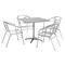 Flash Furniture Square Table Set, Aluminum, Plastic, Stainless Steel, Grey TLH-ALUM-32SQ-017BCHR4-GG - alternate 1