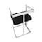 Homeroots 30" Black and Silver Velvet and Stainless Steel Low Back Bar Height Bar Chair 555070 - alternate 2