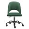 Homeroots Green and Black Steel and Velvet Adjustable Swivel Rolling Conference Office Chair 524008 - alternate 4