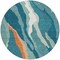 Homeroots 8' Teal Blue Copper And Ivory Round Abstract Washable Indoor Outdoor Area Rug 601010 - alternate 4