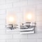 Jonathan Y Fairfax 14.3 in. 2-Light Metal/Frosted Glass Contemporary Glam LED Vanity Light, Chrome JYL7485A - alternate 2