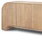 Homeroots 72in Natural Solid Wood Ribbed Texture Sideboard With Four Doors 611026 - alternate 3