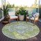 Homeroots 8' Green Ivory And Brown Round Oriental Washable Indoor Outdoor Area Rug 600152 - alternate 4