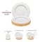 Smarty Had A Party 10.25" White with Gold Rim Round Blossom Disposable Plastic Dinner Plates (120 Plates), 120PK 4840WHG-CASE - alternate 5