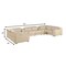 Homeroots Beige Italian Leather Power Reclining U Shaped Eight Piece Corner Sectional With Console 632568 - alternate 7
