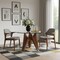 Homeroots 59" Clear And Brown Rounded Glass And Solid Manufactured Wood Pedestal Base Dining Table 487362 - alternate 2