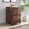 Homeroots 27" Walnut Wood Three Drawers Filing Cabinet 568323 - alternate 4