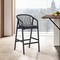 Armen Living Echo Black Oak Wood and Faux Leather Counter Stool LCECBABLK26 - alternate 2