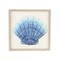 Homeroots Blue and White Distressed Metal Sea Shell Brown Frame Wall Art 569560 - alternate 1