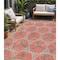 Homeroots 5' X 8' Coral And Taupe Geometric Washable Indoor Outdoor Area Rug 613489 - alternate 1