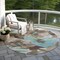 Homeroots 8' Khaki And Taupe Round Floral Washable Indoor Outdoor Area Rug 611006 - alternate 2