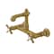 Kingston Brass Double-Handle Wall Mount Bathroom Faucet, Brushed Brass KS7257BEX - alternate 1