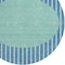 Homeroots 8' Teal Blue And Aqua Round Striped Washable Indoor Outdoor Area Rug 597201 - alternate 3