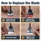 Powertec Long Handle Razor Blade Scraper, 11" Extension Scraper, 3 Plastic Blades & 3 Metal Blades 72301 - alternate 2