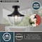 Vaxcel Dunlap Textured Black Coastal Outdoor Flush Mount Ceiling Light Clear Glass T0780 - alternate 3