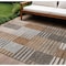 Homeroots 9' X 12' Chocolate And Gray Striped Washable Indoor Outdoor Area Rug 581705 - alternate 1