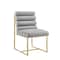 Homeroots Set of Two Tufted Gray And Gold Upholstered Faux Leather Dining Side Chairs 545053 - alternate 4