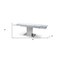 Homeroots 55 X 35 X 30 Clear Glass Stainless Steel Extendable Dining Table 372064 - alternate 2