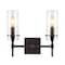 Jonathan Y Cato 13.5" 2-Light Bohemian Farmhouse Iron/Glass LED Vanity, Oil Rubbed Bronze/Clear JYL7806A - alternate 4