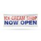 Signmission Ice Cream Shop Now Open, 24 Inch x 72 Inch, Vinyl Banner B-72-30704 - alternate 1