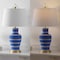 Jonathan Y Julian 29" Traditional Classic Ceramic Urn LED Table Lamp, Blue/Beige JYL4026L - alternate 2