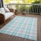 Homeroots 5' X 8' Aqua And Gray Plaid Washable Indoor Outdoor Area Rug 601315 - alternate 3