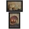 Homeroots Set Of Two Candle Light and Flowers 2 Black Framed Print Wall Art, 2PK 407119 - alternate 4