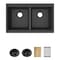 Elkay Quartz Classic 33" x 22" x 9-1/2" Equal Double Bowl Undermount Workstation Sink 4pc Kit Matte Black ELGU3322WOMB0 - alternate 1