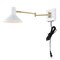 Jonathan Y Hygge 16" Swing Arm 1-Light Modern Midcentury Iron USB Charging Port LED Sconce, White/Brass Gold JYL1302A - alternate 5