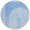 Homeroots 8' Sky Blue And Denim Blue Round Geometric Washable Indoor Outdoor Area Rug 582700 - alternate 2